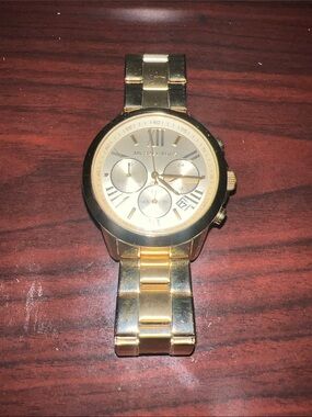 Michael Kors Gold-Tone Stainless Steel Chronograph Bracelet Watch